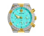 Versace Tiffany Dial With Chronograph Double Tone Metal Strap Quartz - Versace First Copy Watches