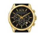 Armani Exchange With Chronograph Black Golden Dial Quartz - Armani Exchange First Copy Watches