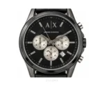 Armani Exchange With Chronograph Black Leather Strap Quartz - Armani Exchange First Copy Watches
