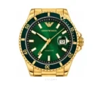 Emporio Armani Green Dial With Gold Metal Strap Quartz - Emporio Armani First Copy Watches