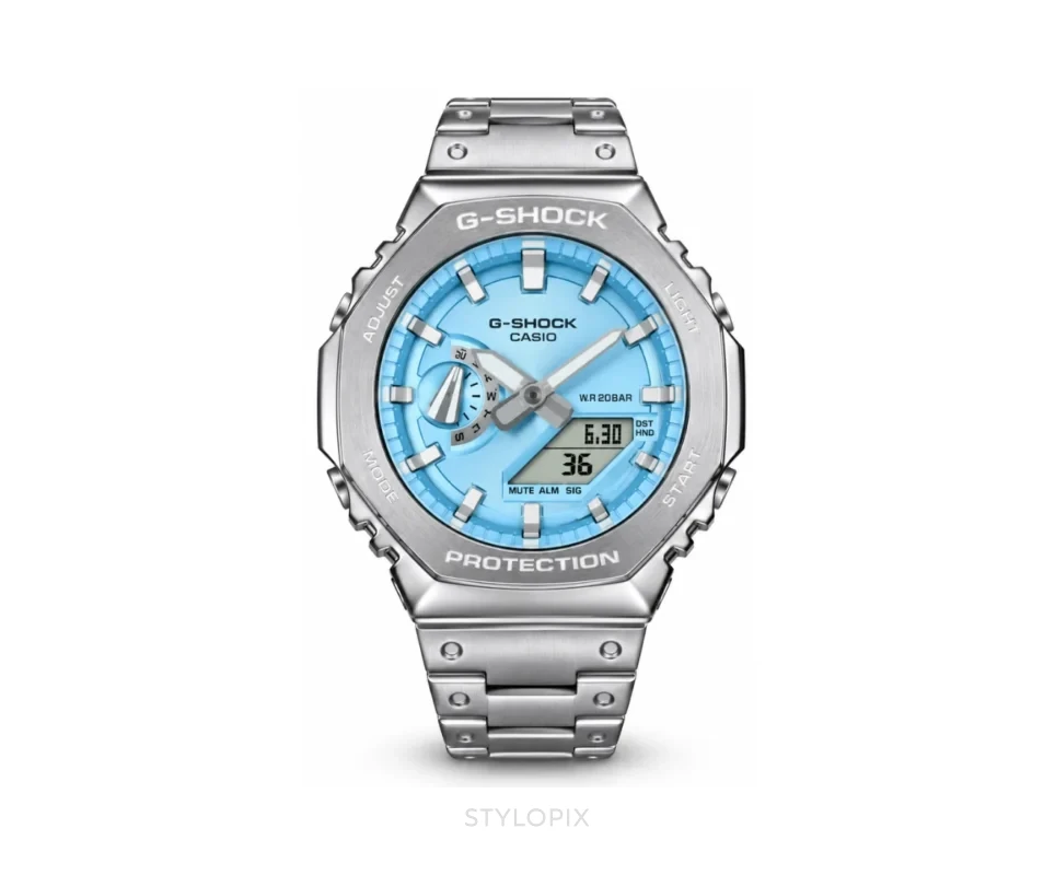 Casio G-Shock GM-2110D-2D Sky Blue Quartz - G Shock First Copy Watches