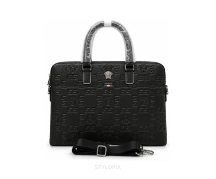 Versace Laptop Bag with Dust Cover Black Business Bags - First Copy Laptop Bag