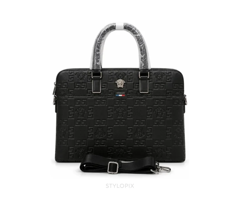 Versace Laptop Bag with Dust Cover Black Business Bags - First Copy Laptop Bag