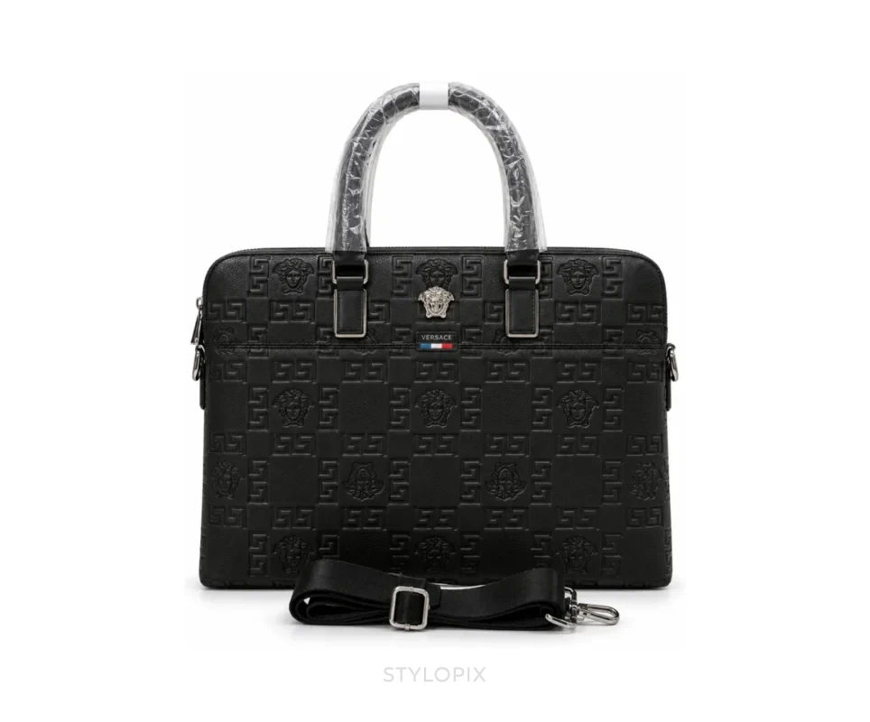 Versace Laptop Bag with Dust Cover Black Business Bags - First Copy Laptop Bag