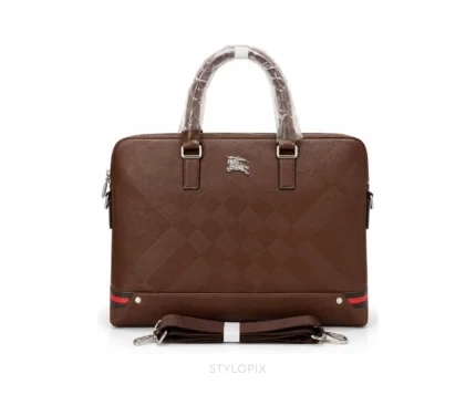 Burberry Laptop Bag with Dust Cover Full Brown Business Bags - First Copy Laptop Bag