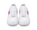 Nike Air Force One Pink Tick With White Customized Unisex - Nike First Copy Shoes