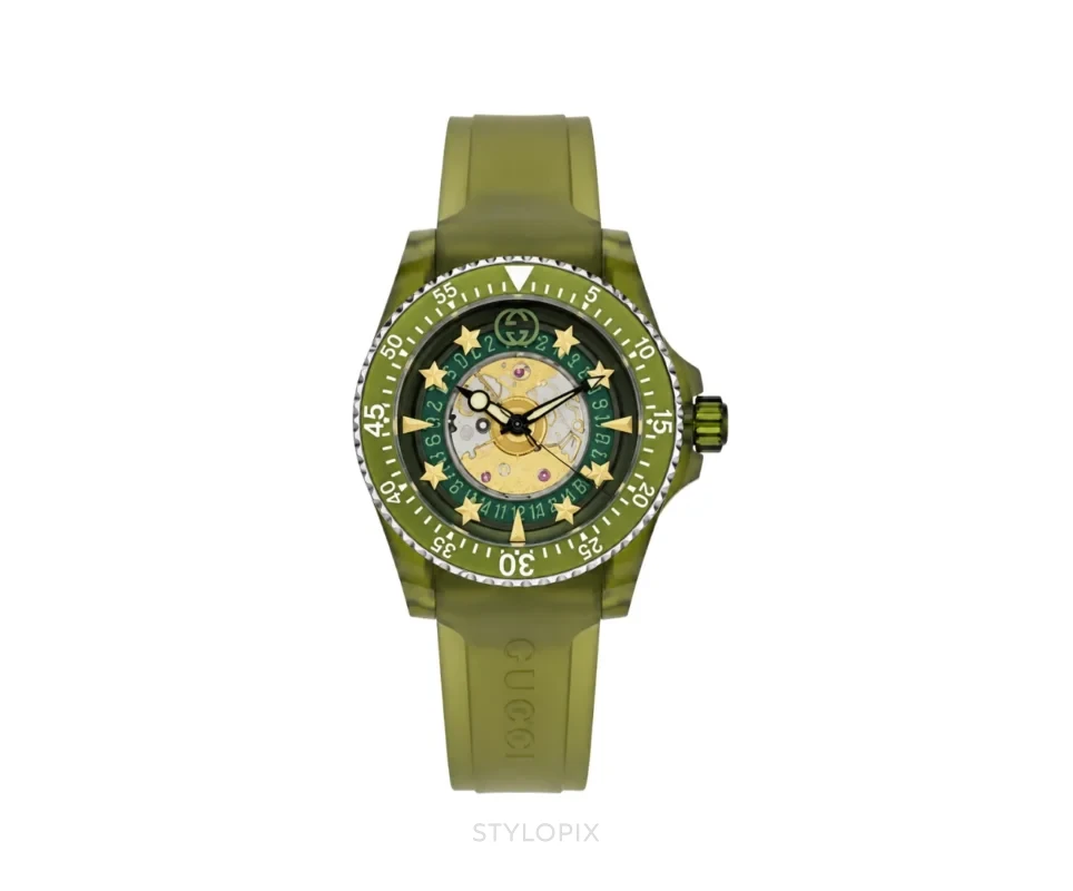 Gucci Dive Green With Silicon Strap Skeleton Automatic - Gucci First Copy Watches