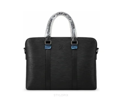 Louis Vuitton Laptop Bag with Dust Cover Black Business Bags - First Copy Laptop Bag