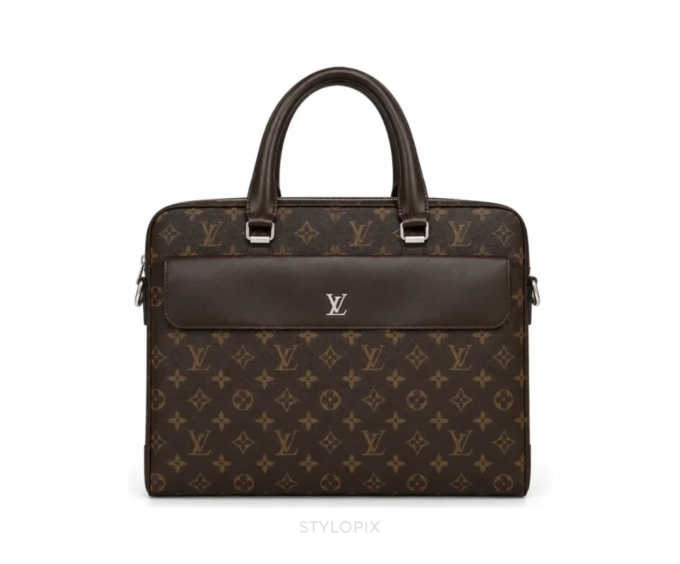 Louis Vuitton Laptop Bag with Dust Cover Brown Business Bags - First Copy Laptop Bag