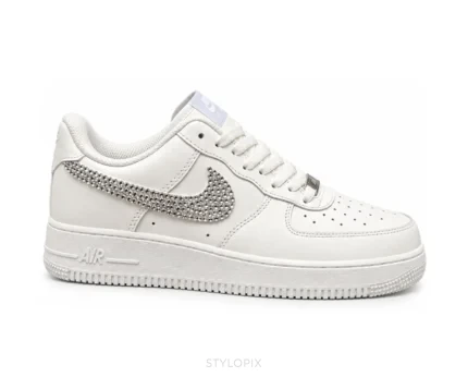 Nike AirForce One Gray Tick With White Customized Unisex - Nike First Copy Shoes