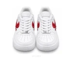 Nike Air Force One Red Tick With White Customized Unisex - Nike First Copy Shoes