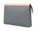 Louis Vuitton Pochette Voyage MM Clutch With Dust Cover & OG Box Grey Flower Pochette - First Copy Pouch Bag