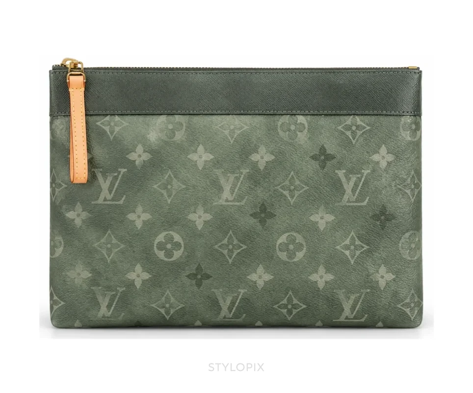 Louis Vuitton Pochette Voyage Souple Monogram Gradient Green With Original Box, Dust Cover & Carry Bag Pochette - First Copy Pouch Bag