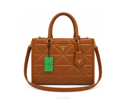 Prada Symbol Brown Tote Bag Premium Quality with Dust Bag - First Copy Tote Bag