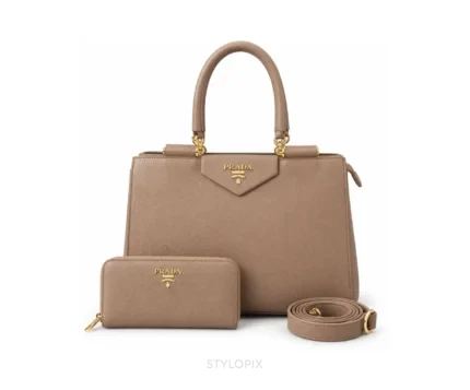 Prada Combo Light Brown Color Shoulder Bags - First Copy Shoulder Bag