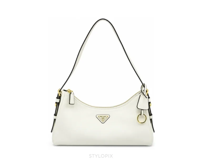 Prada CB White Aimee Shoulder Bag with Original Box & Carry Bag - First Copy Sling Bag