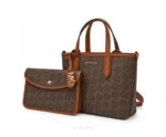 Michael Kors 1719 Eliza Brown Small Tote Bag With Wallet, Original Box, Carry Bag & Dust Cover - Michael Kors First Copy Bags