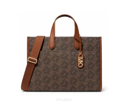 Michael Kors Gigi Brown Zipper Tote Bag With Dust Cover & Carry Bag - Michael Kors First Copy Bags