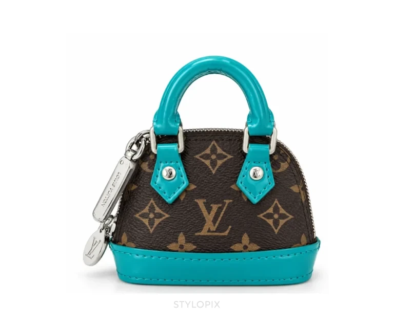 Louis Vuitton CB Alma Bag Brown Light Blue Charm Keychain Mini Bag With Original Box, Carry Bag & Dust Cover - LV First Copy Bag
