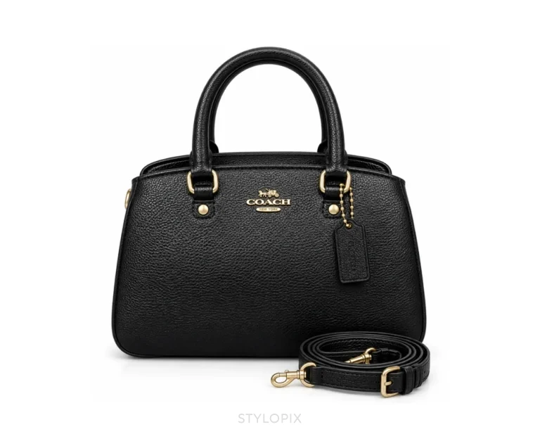 Coach Savannah Carryall Signature Satchel Bag Black Leather Bag 2506 All Black With Original Box & Dust Cover - Coach First Copy Bags