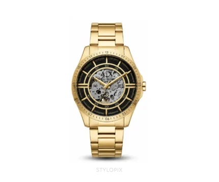 Armani Exchange Open Heart Gold Chain Skeleton Automatic - Armani Exchange First Copy Watches