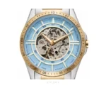 Armani Exchange Open Heart Sky Blue And Gold Dial Skeleton Automatic - Armani Exchange First Copy Watches