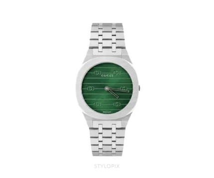 Gucci 25H 30mm Silver Green Quartz - Gucci First Copy Watches