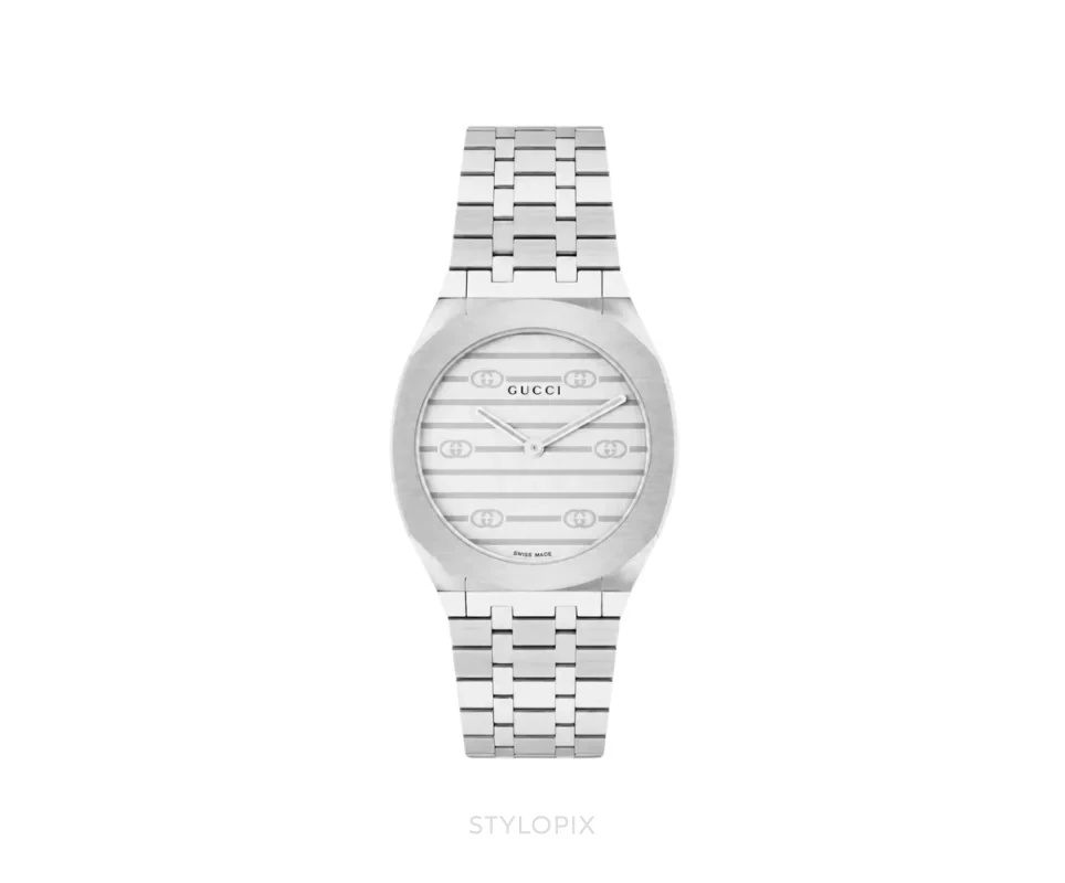 Gucci 25H 30mm Silver White Quartz - Gucci First Copy Watches